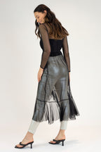 Black Mesh Flounce Dress - Final Sale