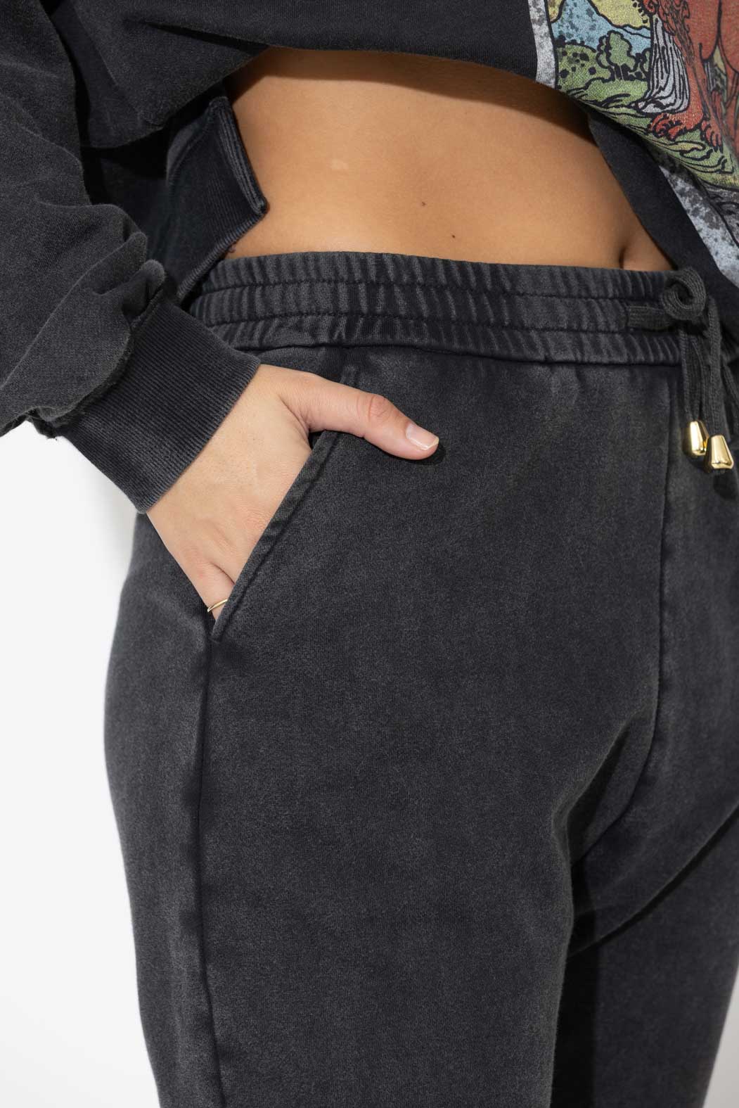 Charcoal Washed Cotton Lounge Pant