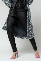 Black Waxed Slim Leg Pant- Sale