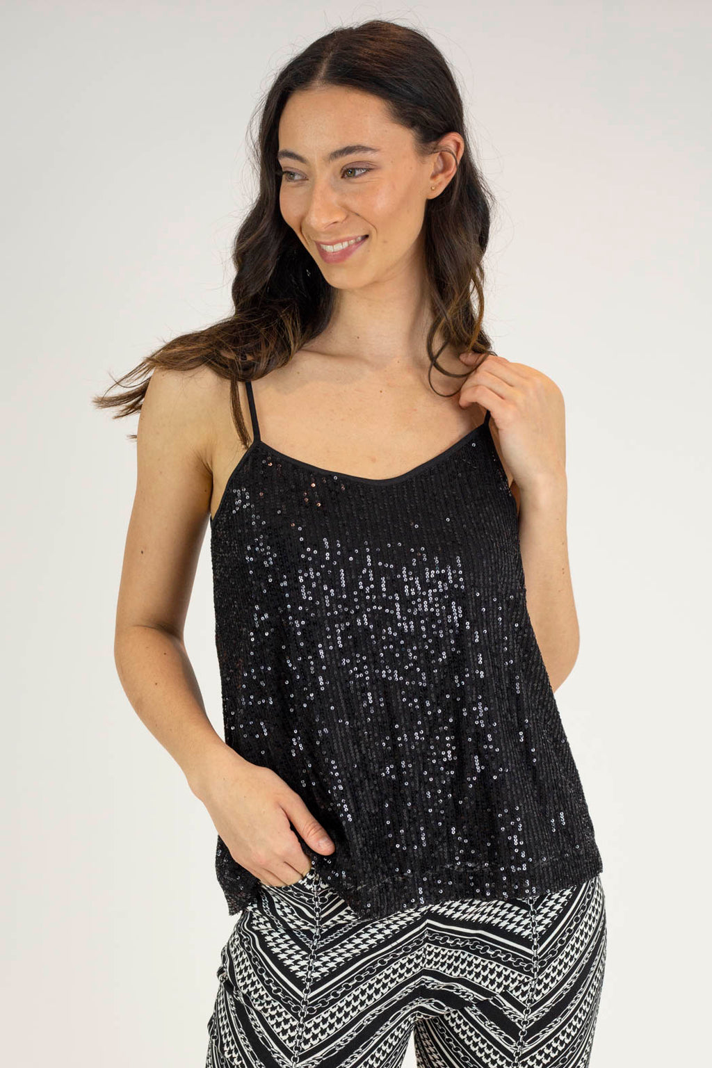 Black Sequin Cami - Sale
