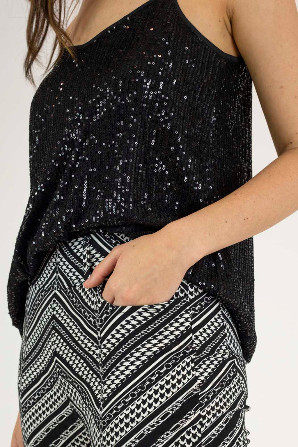 Black Sequin Cami - Sale