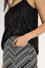 Black Sequin Cami - Sale