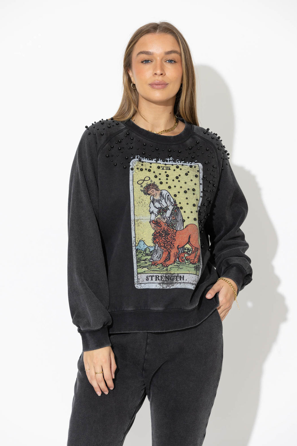 Charcoal Washed Cotton Tarot Jumper