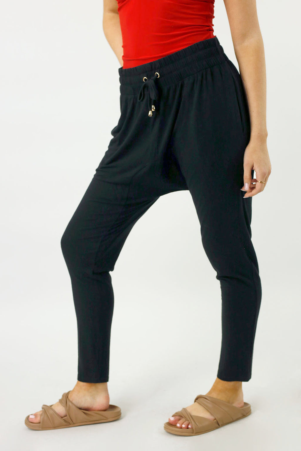 Black Bamboo Slouch Pants - FINAL SALE