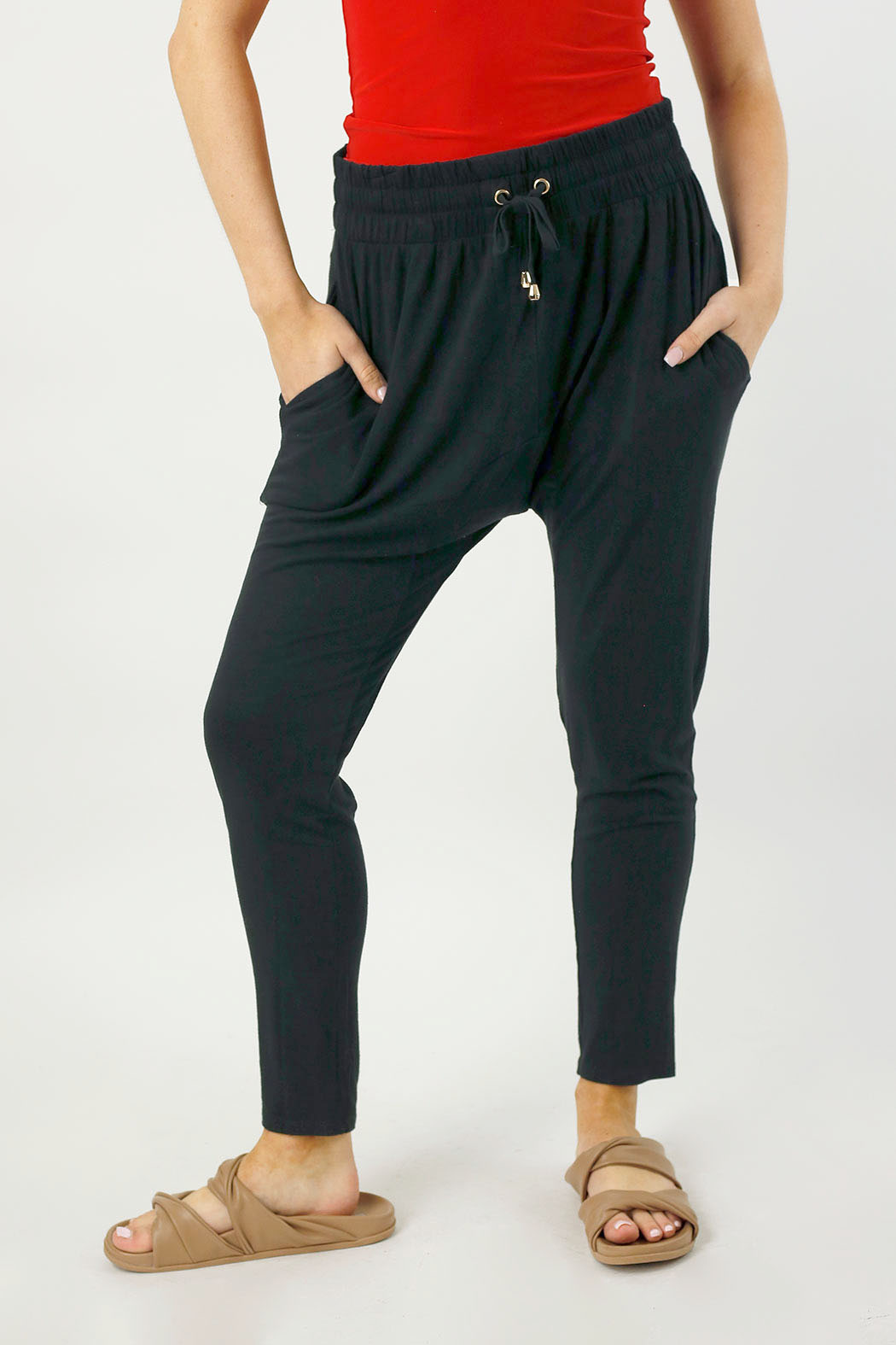 Black Bamboo Slouch Pants - FINAL SALE