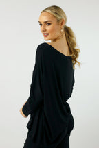 Black Bamboo Slouch Top - FINAL SALE