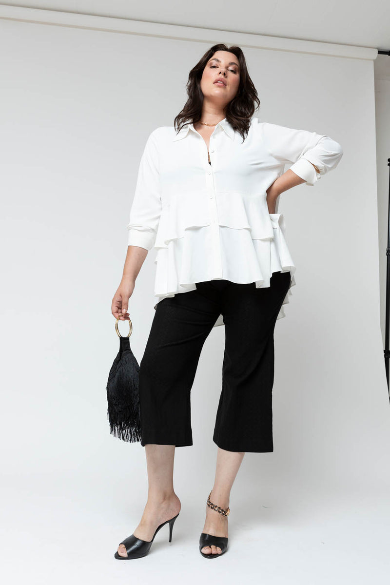 Black Textured Wide Flare - Sale