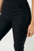 Black Printed Slim Cargo - FINAL SALE