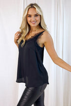 Black Seta Lace Cami - FINAL SALE