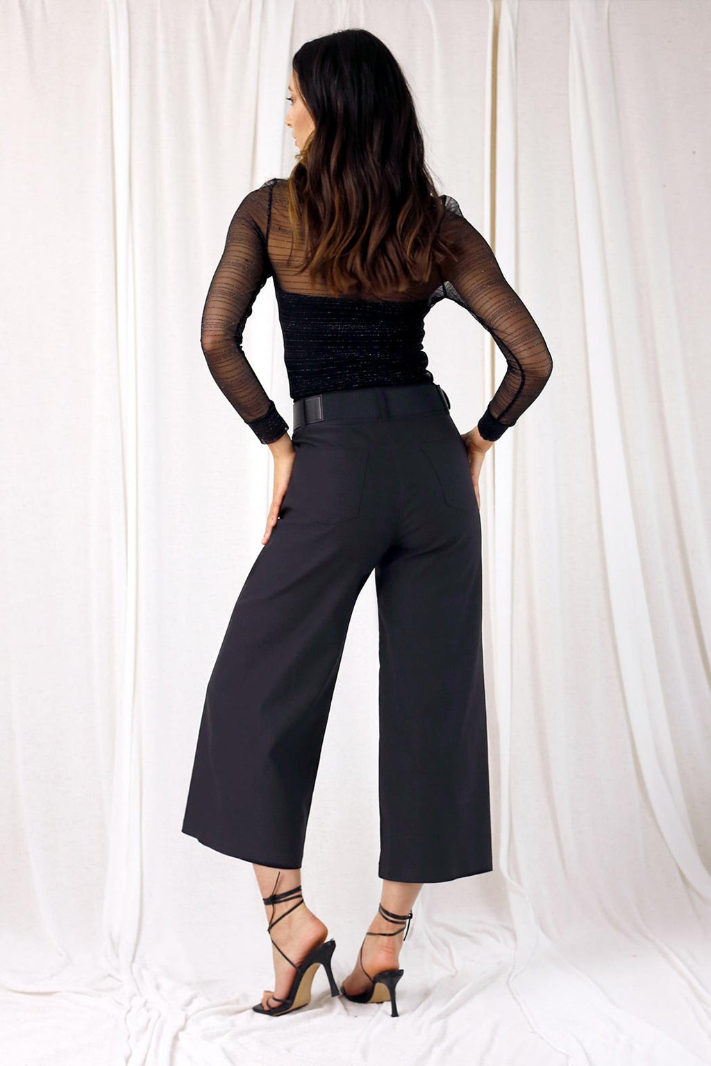 Black Bengaline Culotte - SALE