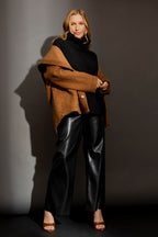 Black Faux Leather Pocket Pant