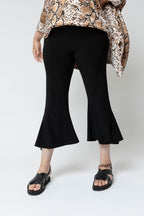 Black Superior Jersey Crop Flare Pant