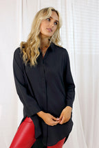 Black Seta Boyfriend Maxi Shirt - SALE