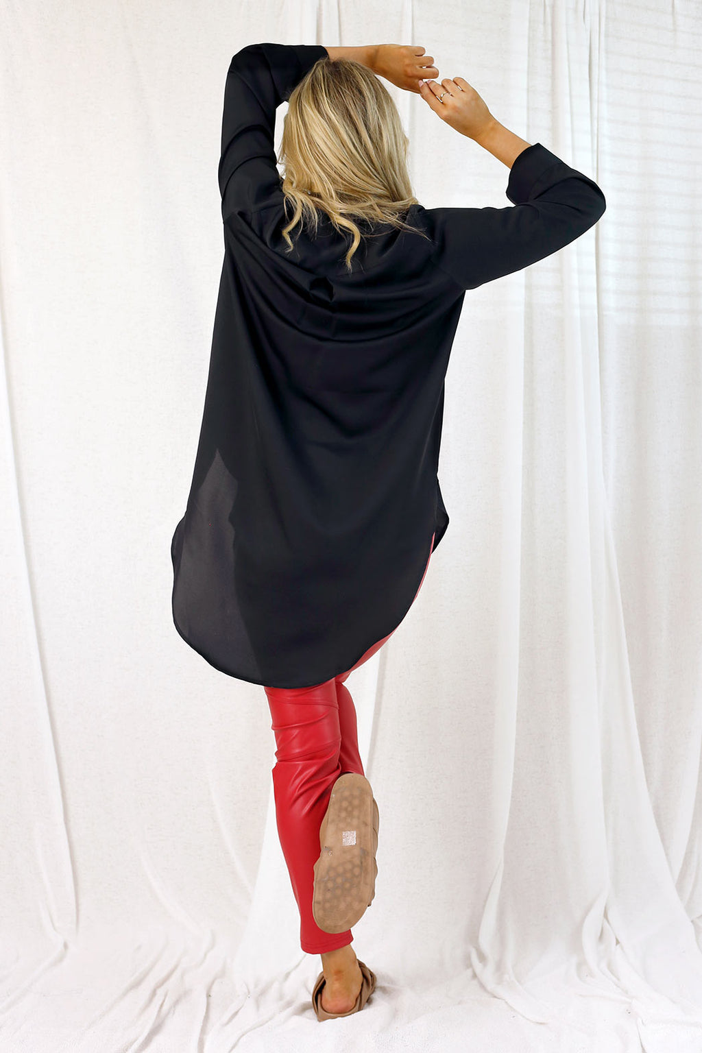 Black Seta Boyfriend Maxi Shirt - SALE