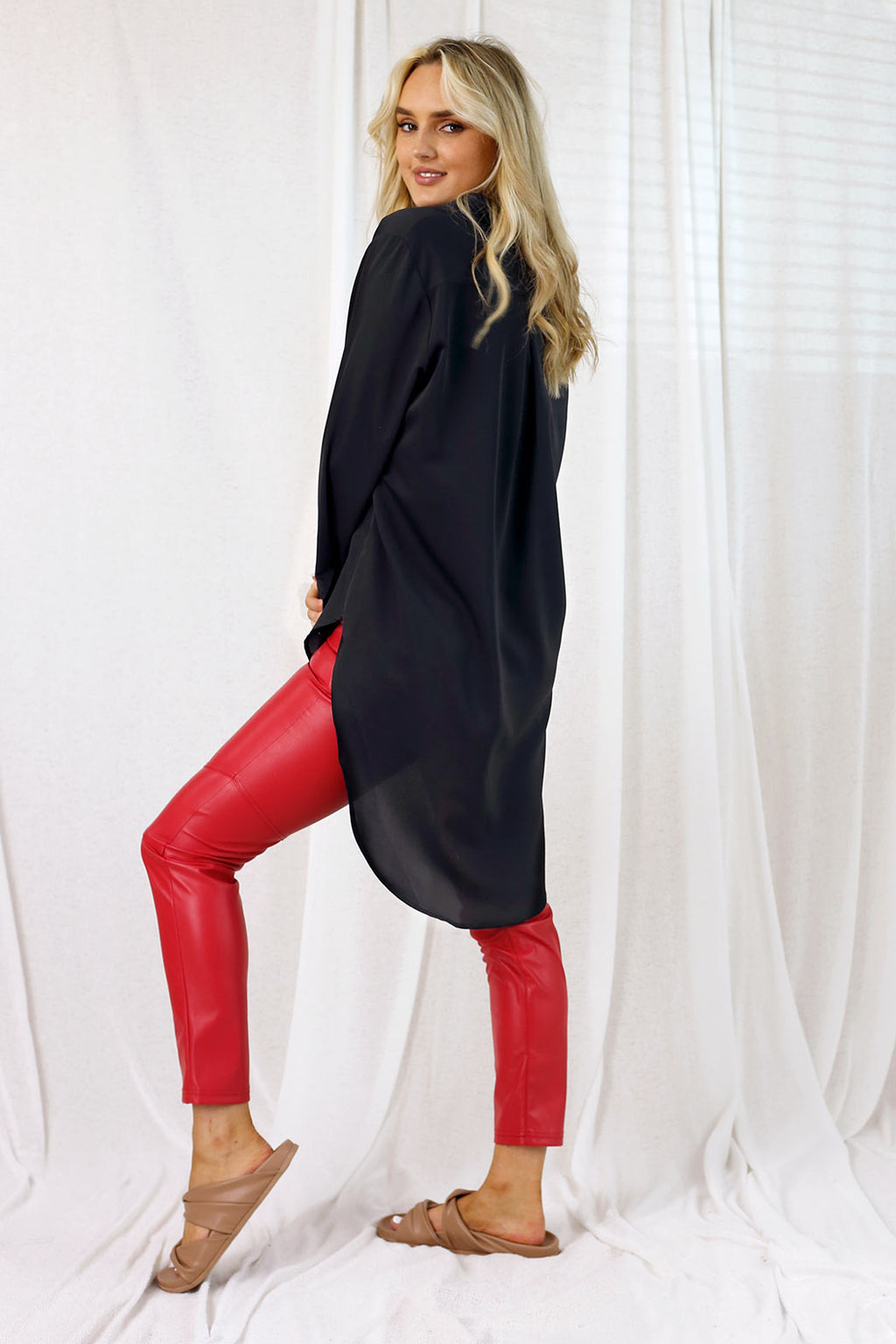 Black Seta Boyfriend Maxi Shirt - SALE