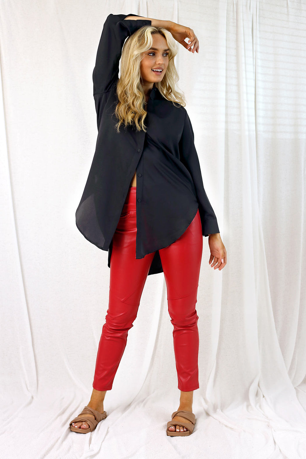 Black Seta Boyfriend Maxi Shirt - SALE