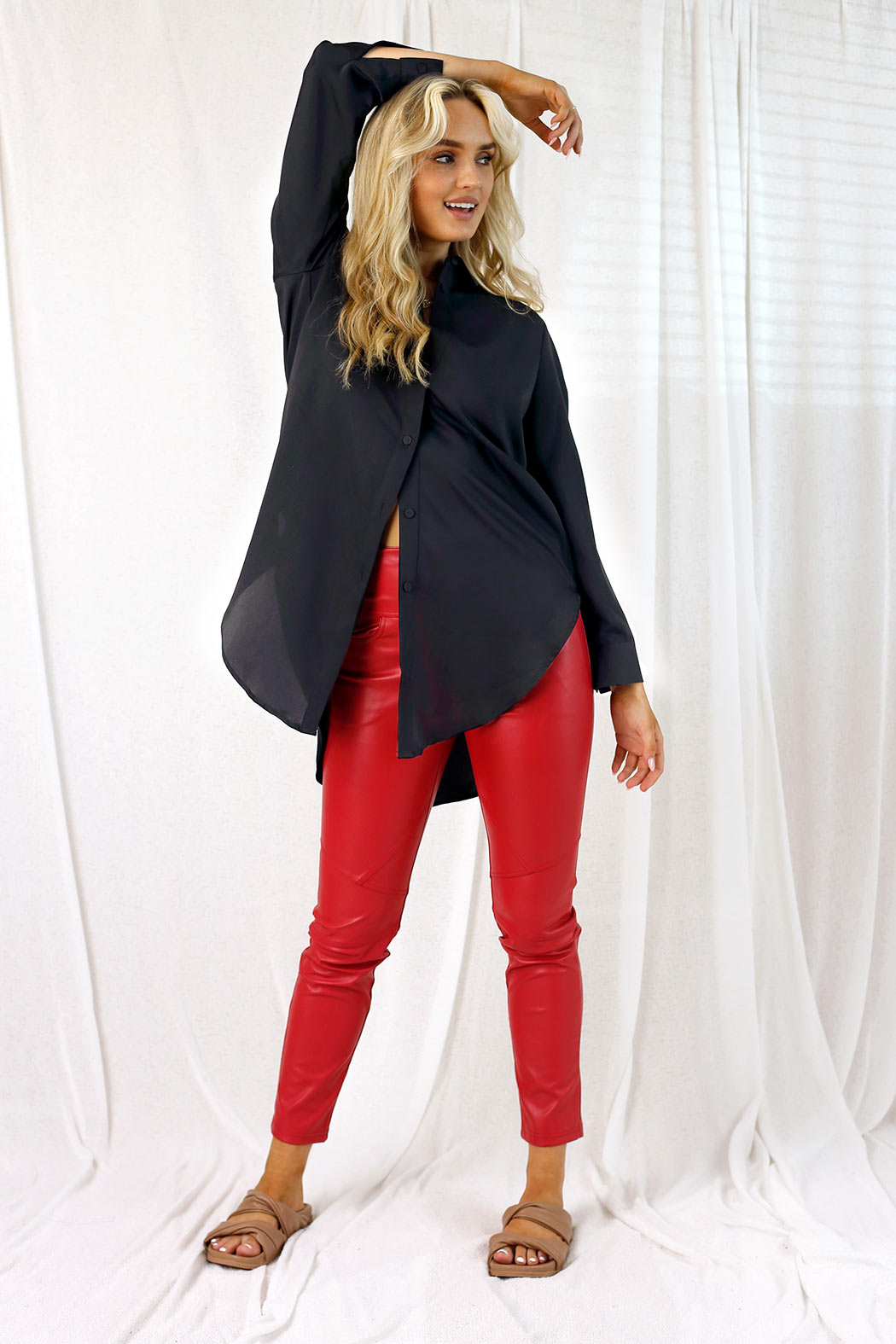 Black Seta Boyfriend Maxi Shirt - SALE