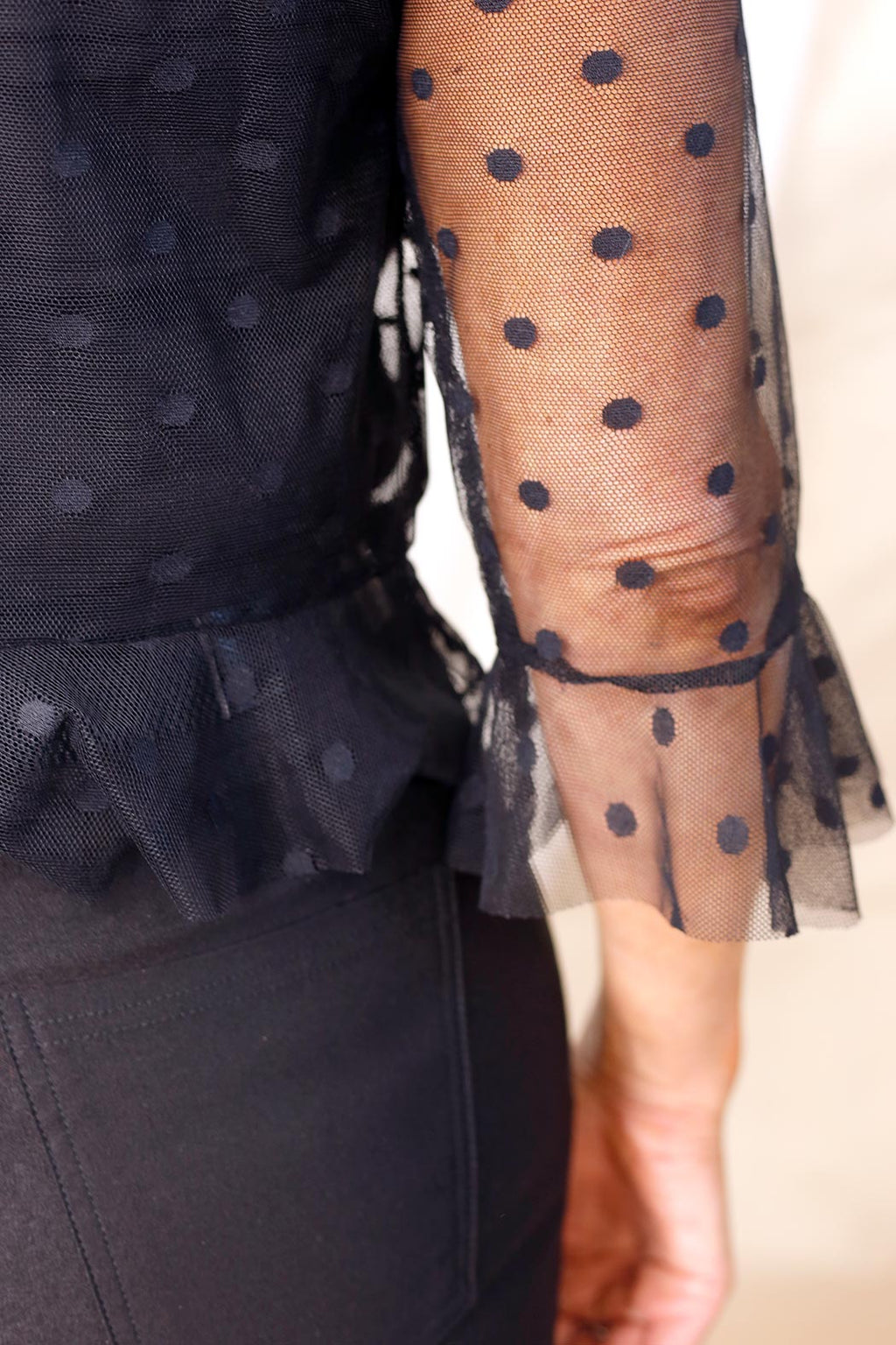 Spot Mesh Flounce Jacket