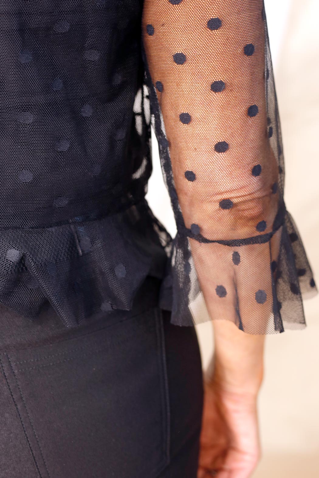 Spot Mesh Flounce Jacket