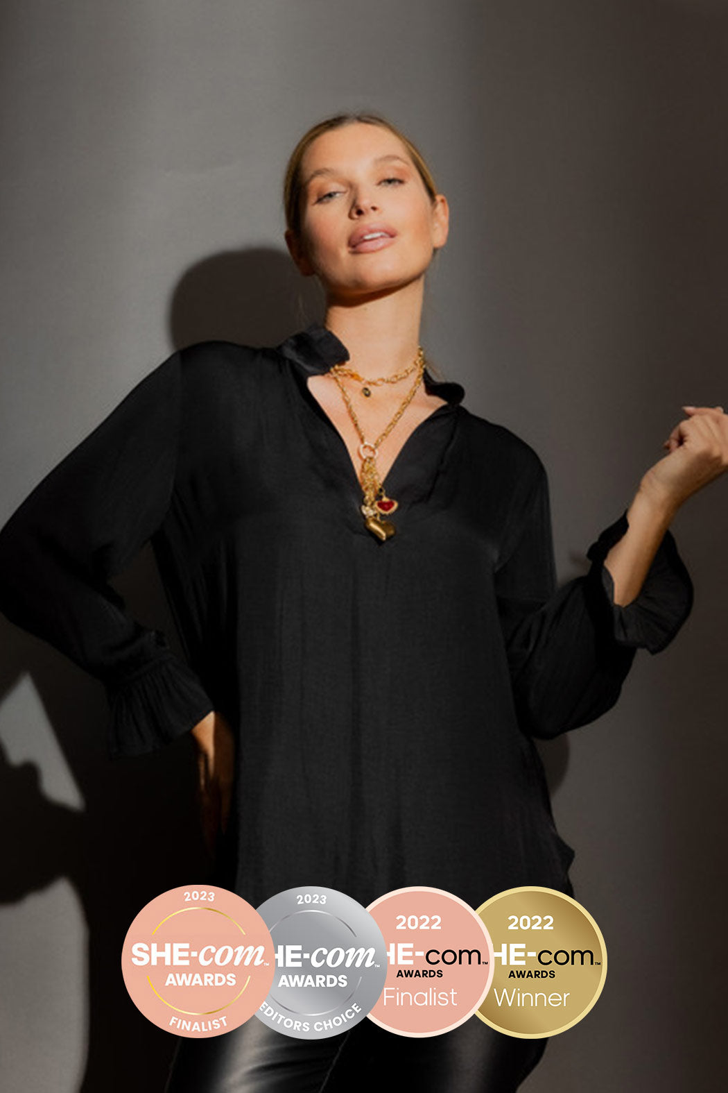 Black Ruffle Blogger Shirt