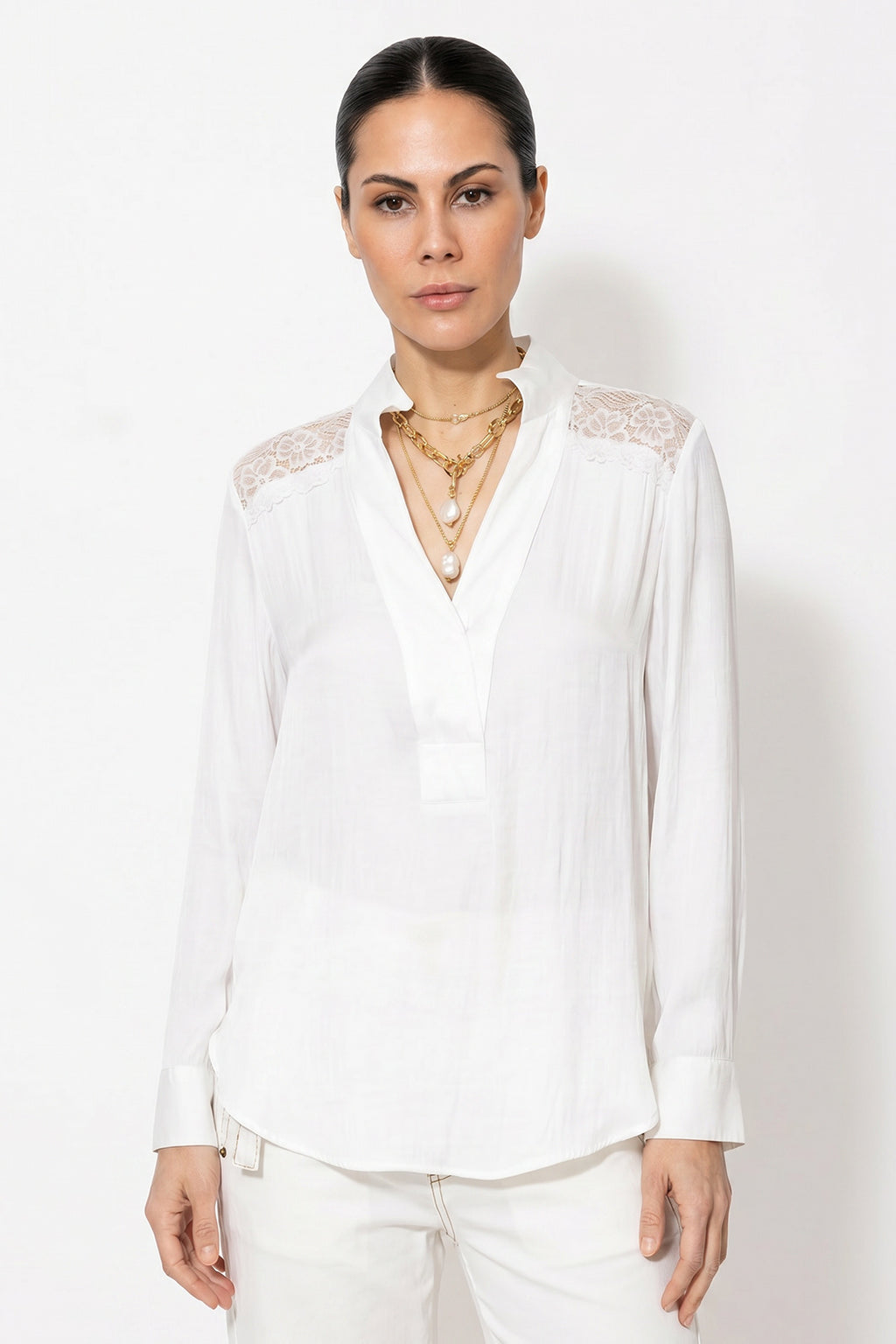 White Glow Lace Blogger Shirt