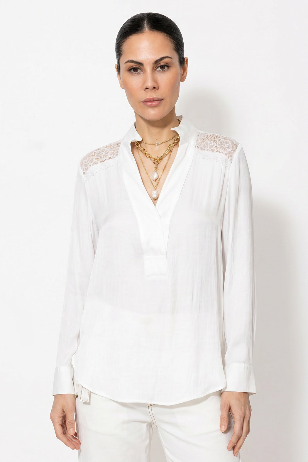 White Glow Lace Blogger Shirt