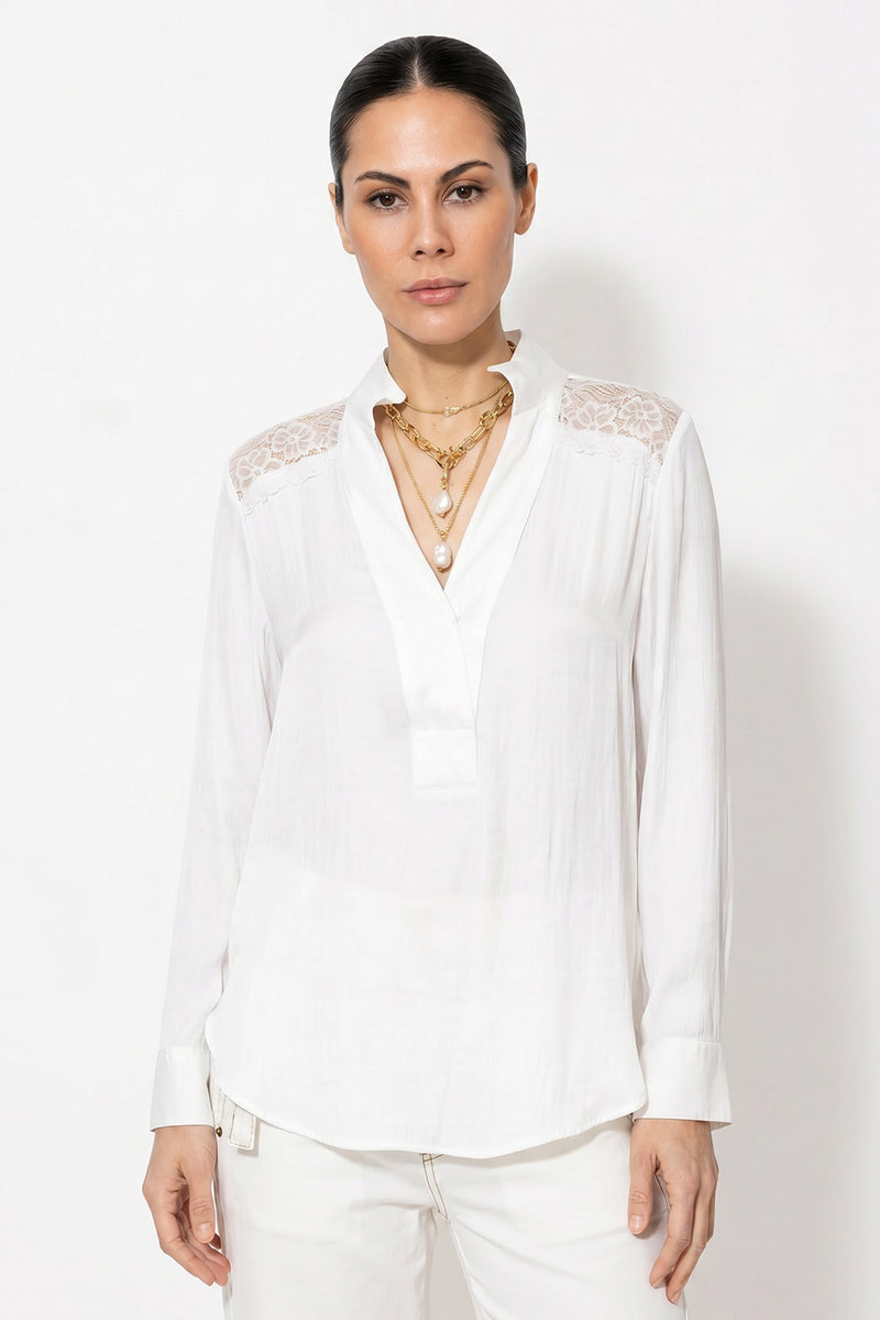 White Glow Lace Blogger Shirt