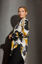 Gold Abstract Silky Blogger Shirt Gold Abstract