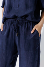 Navy Tencel/Linen Pant