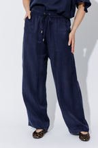 Navy Tencel/Linen Pant