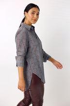 Blue Check Chiffon Gatsby Shirt - SALE