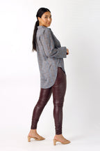 Blue Check Chiffon Gatsby Shirt - SALE