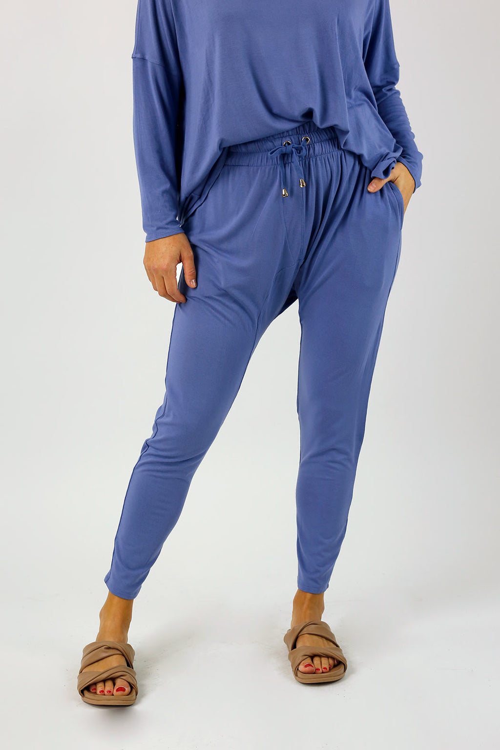 Deep Periwinkle Bamboo Slouch Pants