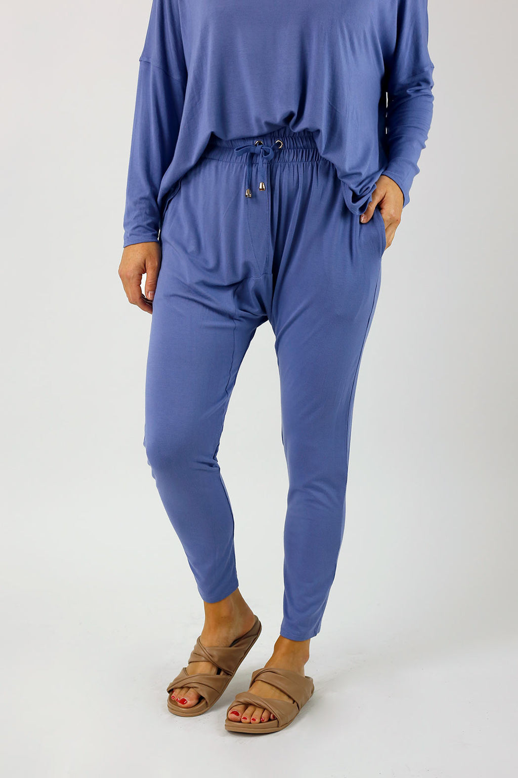 Deep Periwinkle Bamboo Slouch Pants