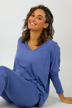 Deep Periwinkle Bamboo Slouch Pants