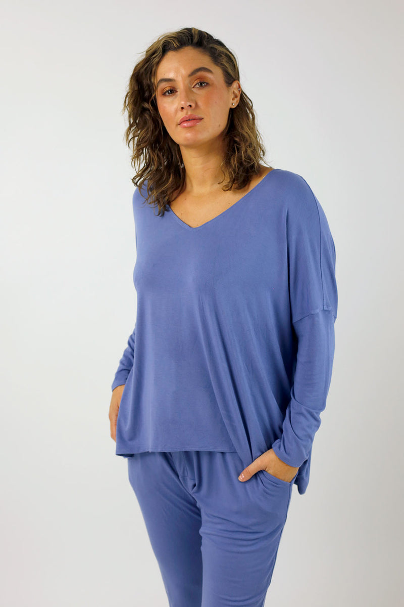 Periwinkle Bamboo Slouch Top