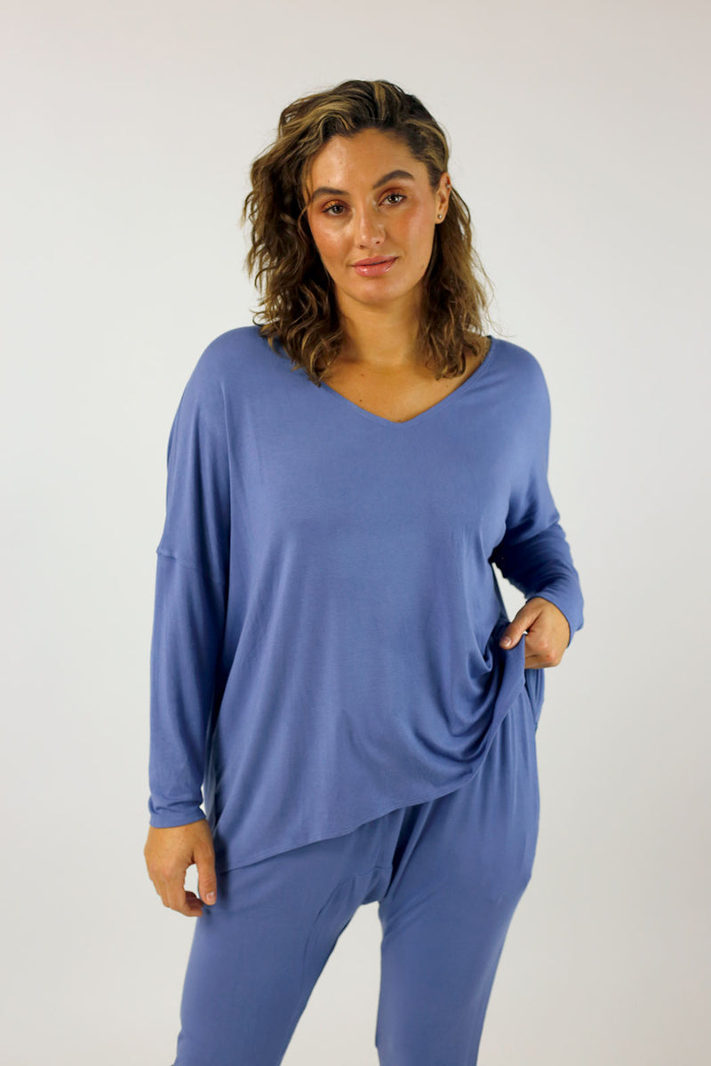 Periwinkle Bamboo Slouch Top
