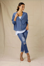 Denim Twinkle Crop Cardi - SALE