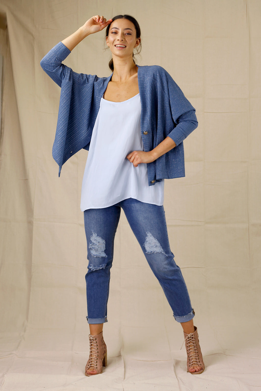 Denim Twinkle Crop Cardi - SALE