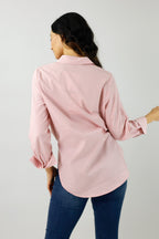 Peach Gingham Zhoush Shirt - Final Sale