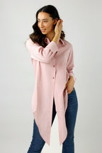 Peach Gingham Zhoush Shirt - Final Sale