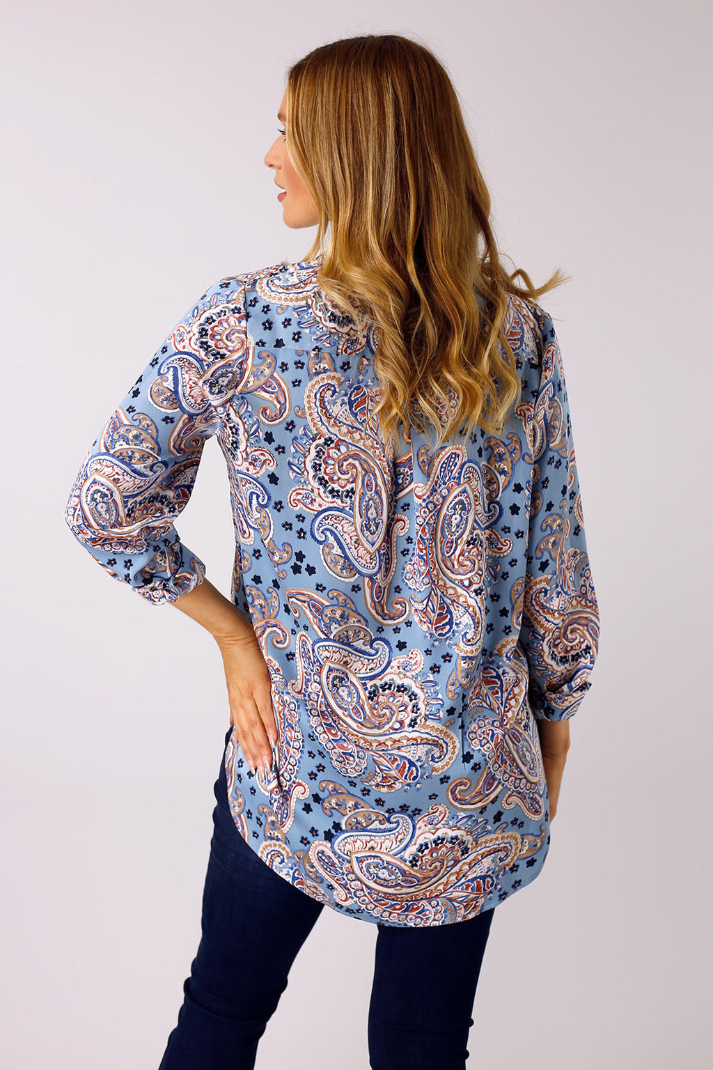 Paisley Silky Boyfriend Shirt
