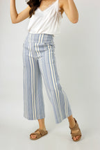 Blue Stripe Bengaline Jet Culotte - Final Sale
