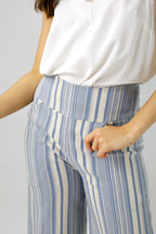 Blue Stripe Bengaline Jet Culotte - Final Sale