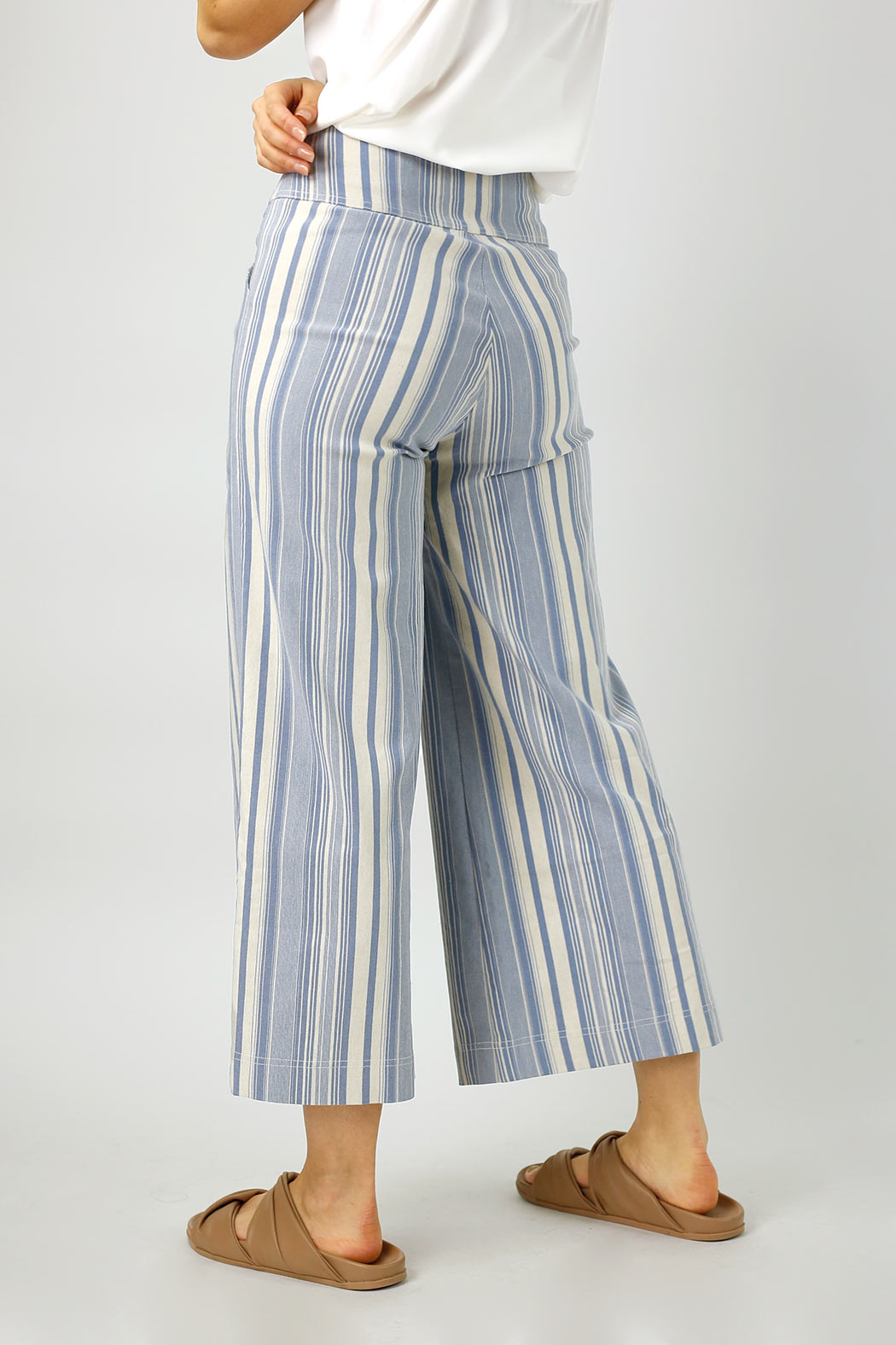 Blue Stripe Bengaline Jet Culotte - Final Sale