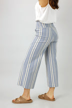 Blue Stripe Bengaline Jet Culotte - Final Sale