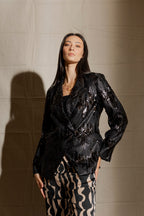 Black Sequin Sisca Blazer