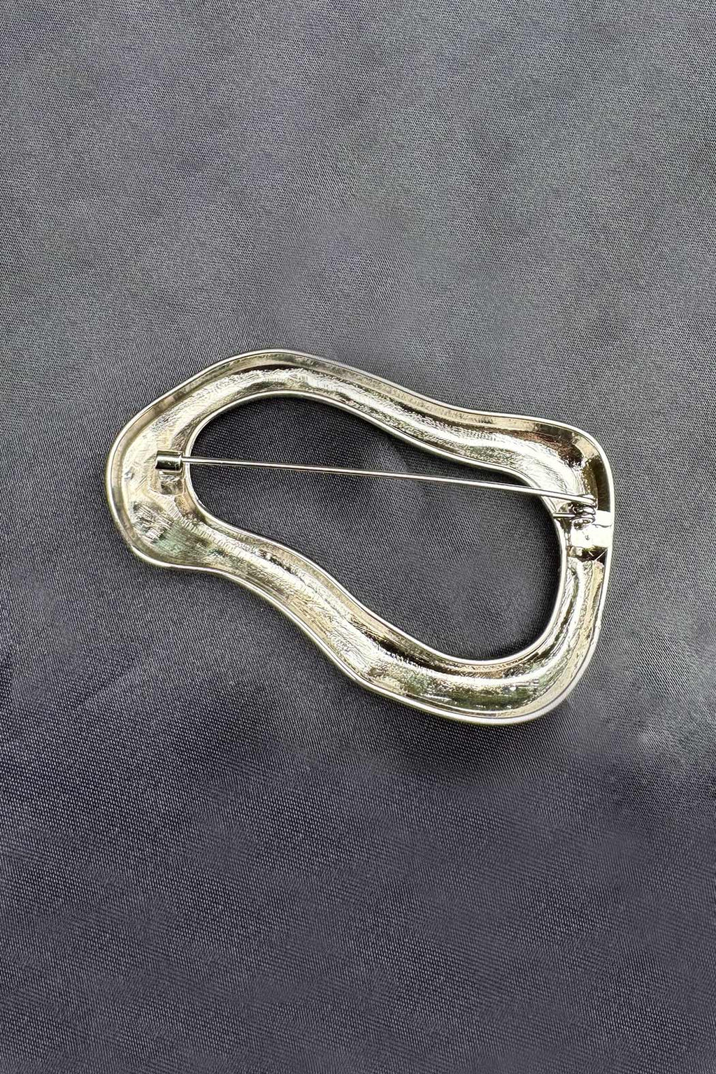 Silver Wave Brooch Silver O/S