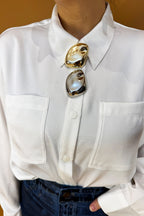 Gold Dome Brooch Gold O/S