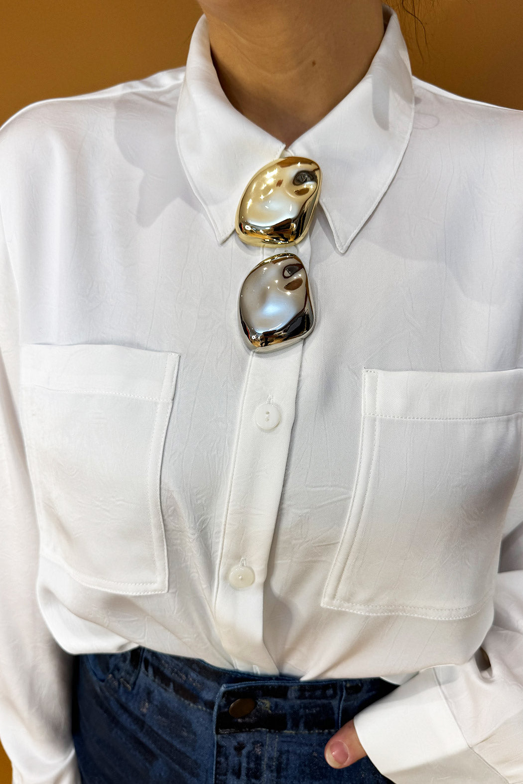 Gold Dome Brooch Gold O/S
